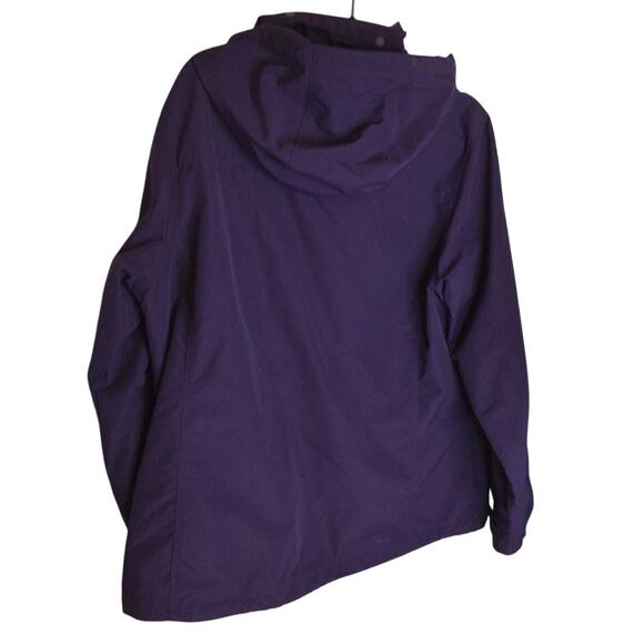Lands End Purple Windbreaker Waterproof Jacket With Hood Size Large READ - Picture 7 of 10